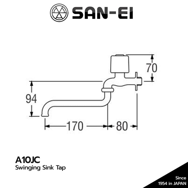 Kran Dapur SANEI A10JC Keran Angsa Swinging Sink Tap A 10 JC