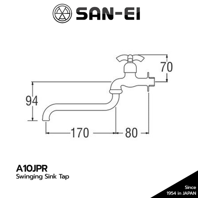 Kran Dapur SANEI A10JPR Keran Angsa Swinging Sink Tap A 10 JPR