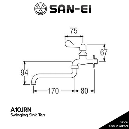 Kran Dapur SANEI A10JRN Keran Bebek Swinging Sink Tap A 10 JRN