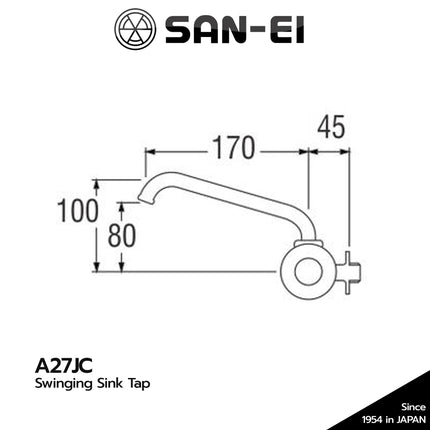 Kran Dapur SANEI A27JC Keran Angsa Swinging Sink Tap A 27 JC