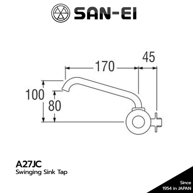 Kran Dapur SANEI A27JC Keran Angsa Swinging Sink Tap A 27 JC