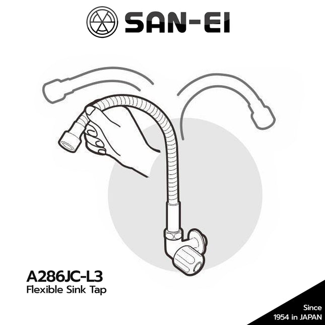 Kran Sink Flexible SANEI A286JC-L3 Swinging Sink Tap Keran Dapur Angsa Cuci Piring Fleksibel A 286JC L3