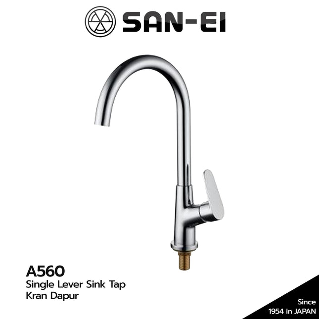Kran Dapur Sink SANEI A560 Single Lever Sink Tap Keran Angsa Cuci Piring A 560 Cold Only