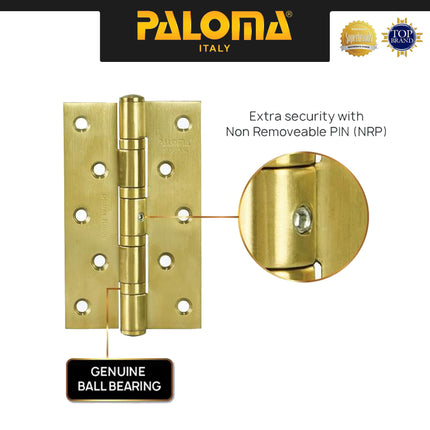 Engsel Pintu Jendela PALOMA BHP 244 Satin Gold Brushed Emas 5 Inch Hinge Kupu Butt Plat Kayu Aluminium PVC Door Window Stainless Steel SUS 304