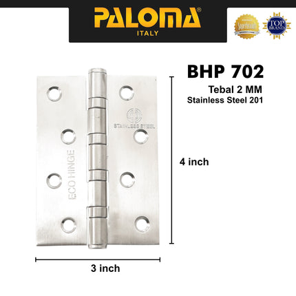 Engsel Stainless Paloma BHP 701 702 703 704 Ecoline Butt Hinge Engsel Kupu Pintu