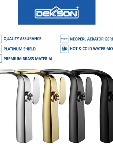 Basin Mixer Dekkson BM 1107L Keran Air Panas Dingin Wastafel Cuci Tangan Faucet Mixer Hot And Cold Water Basin Tap Chrome BM1107L