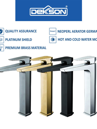 Basin Mixer Dekkson BM 1849L Premium Brass Keran Wastafel Mix Panas Dingin Cuci Tangan Brass Faucet Mixer Cold & Hot Water Long Neck