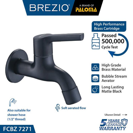 BREZIO Keran Bak Mandi Kamar Cuci Dinding Tembok Kran Air Brass Kuningan Chrome Krom Black Hitam Gunmetal Gun Metal FCBZ 7171 FCBZ 7271 FCBZ 7371