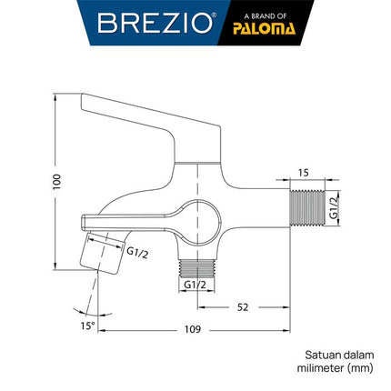 BREZIO Keran Cabang Shower Bak Mandi Tembok Kran Air Brass Kuningan Chrome Krom Black Hitam Gunmetal Gun Metal FCBZ 7176 FCBZ 7276 FCBZ 7376