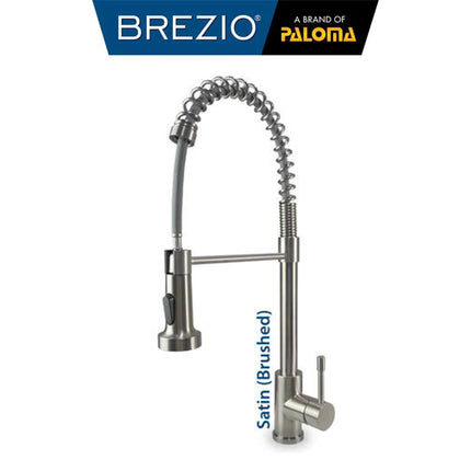 BREZIO Keran Dapur Cuci Piring Fleksibel Tarik Kran Air Sink Flexible Pull Out Down Mixer Panas Dingin Stainless Black Gunmetal Gun Metal Grey Gold Hitam Abu Emas FCBZ 8153 8163