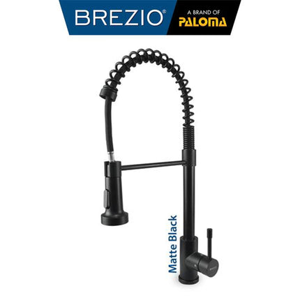 BREZIO Keran Dapur Cuci Piring Fleksibel Tarik Kran Air Sink Flexible Pull Out Down Mixer Panas Dingin Stainless Black Gunmetal Gun Metal Grey Gold Hitam Abu Emas FCBZ 8153 8163