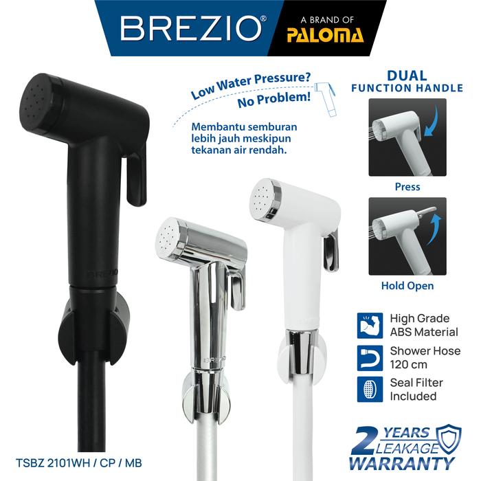 BREZIO TSBZ 2101 Toilet Shower Jet Washer Jet Shower Bidet Spray Semprotan Cebok Bilas Kloset Closet WC White Chrome Black Putih Silver Hitam TSBZ 2101WH TSBZ 2101CP TSBZ 2101MB