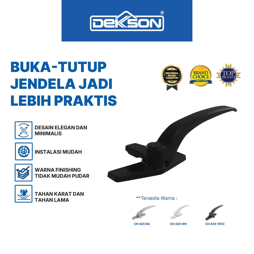 Handle Rambuncis Casement Dekkson DKS 425 RH LH Pengunci Jendela Aluminium