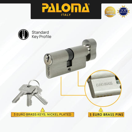 Knob Cylinder PALOMA CLP 1204 1205 1206 1207 1234 1235 1236 1237 Kunci Pintu Silinder Knob Anak Kunci Lite KC-SK Brass Kuningan Zamak Silver Grey Abu Antique Antik Black Hitam Gunmetal Gun Metal