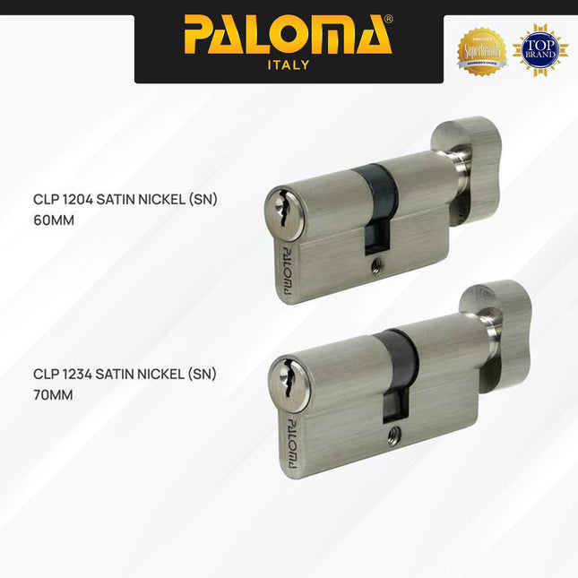 Knob Cylinder PALOMA CLP 1204 1205 1206 1207 1234 1235 1236 1237 Kunci Pintu Silinder Knob Anak Kunci Lite KC-SK Brass Kuningan Zamak Silver Grey Abu Antique Antik Black Hitam Gunmetal Gun Metal
