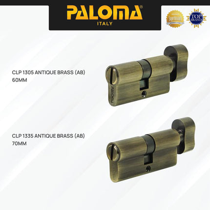 Silinder Knob PALOMA CLP 1304 1305 1306 1334 1335 Cylinder Kunci Pintu Non Key Tanpa Kunci Lite KC-NK Brass Kuningan Zamak Silver Antique Antik Black Hitam