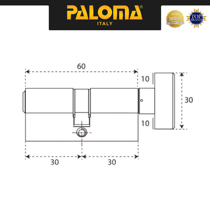 Knob Cylinder Paloma CLP 494 Kunci Pintu Superior KC-CK 60MM Standard Key