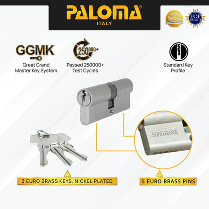 Cylinder Kunci PALOMA CLP 333 CLP 334 CLP 335 CLP 336 Double Cylinder Silinder Pintu DC-SK Brass Kuningan Gold Emas Antique Antik Black Hitam