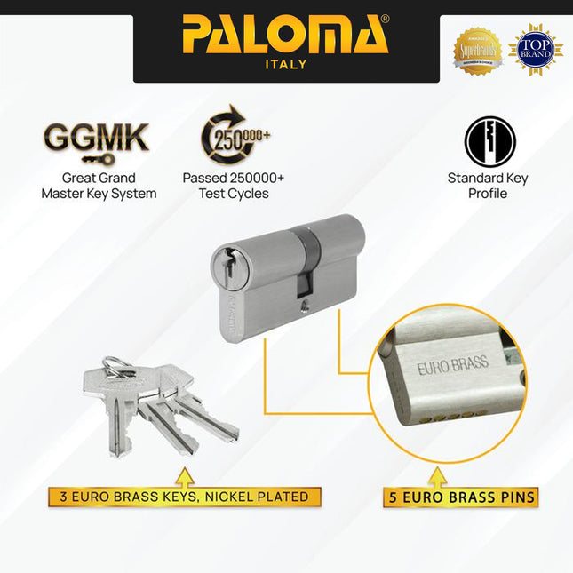 Cylinder Kunci PALOMA CLP 333 CLP 334 CLP 335 CLP 336 Double Cylinder Silinder Pintu DC-SK Brass Kuningan Gold Emas Antique Antik Black Hitam