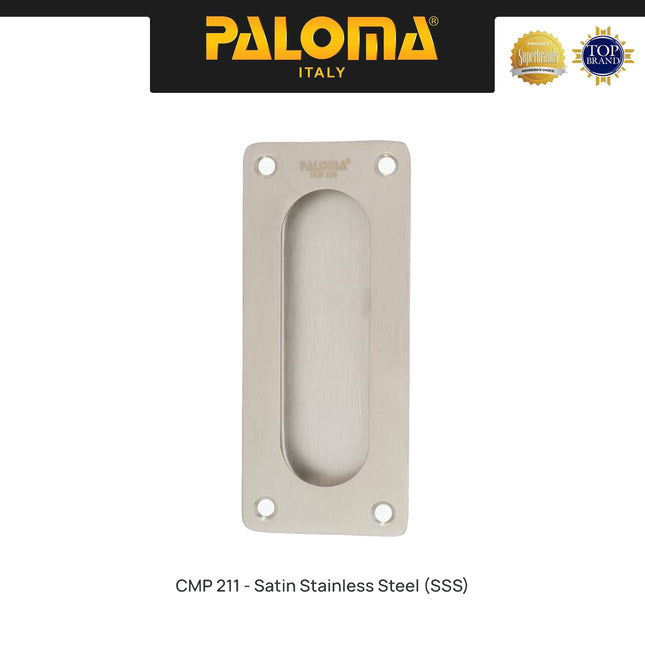 Handle Sliding PALOMA CMP210 CMP211 CMP212 Gagang Pintu Door Comen Flush Tanam Geser Square Kotak 12 cm Stainless Steel SUS 304 Gold Chrome Silver Antique Emas Abu Antik