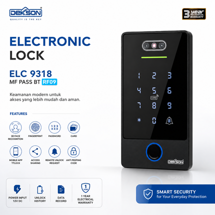 Smart Digital Lock Reader Dekkson RF09 BK ELC 9318 MF PASS BT Electronic Lock Reader Access