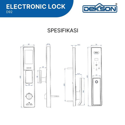 Digital Lock Electronic Lock Kunci Digital D92 Black