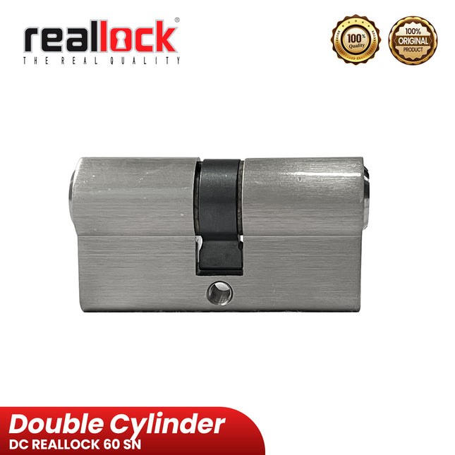 Double Cylinder REALLOCK CYL RLK DC 60 MM SN Silinder Kunci Pintu Stainless Steel