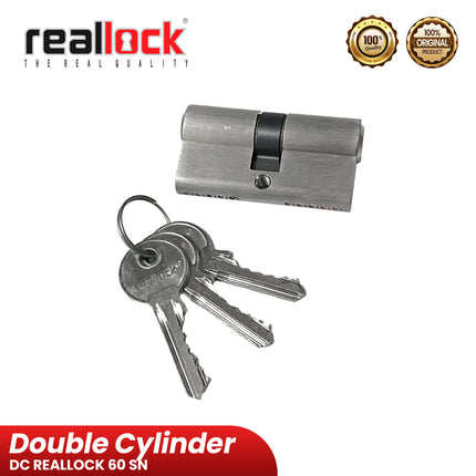 Double Cylinder REALLOCK CYL RLK DC 60 MM SN Silinder Kunci Pintu Stainless Steel