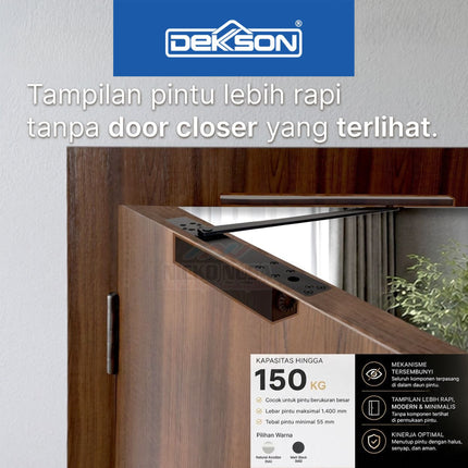 Door Closer Concealed DEKKSON DCL C857 Penutup Pintu Otomatis Mekanisme Tersembunyi Modern Minimalis