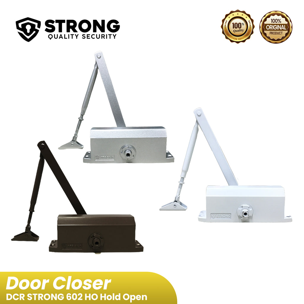 Door Closer Penutup Pintu Otomatis DCR STRONG 602 ( 2602 ) HO Hold Open Brown Silver White