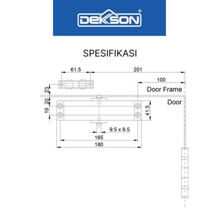 Door Closer Dekkson DCL 300 HO Penutup Pintu Otomatis - Hold Open Hitam Silver Coklat Putih