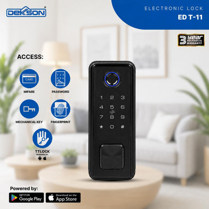 DEKKSON Electronic Deadlock ED T11 Fingerprint TTLock Kunci Pintu Digital Pintar Smart Lock
