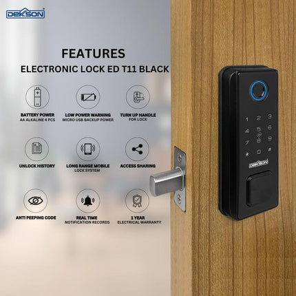 DEKKSON Electronic Deadlock ED T11 Fingerprint TTLock Kunci Pintu Digital Pintar Smart Lock