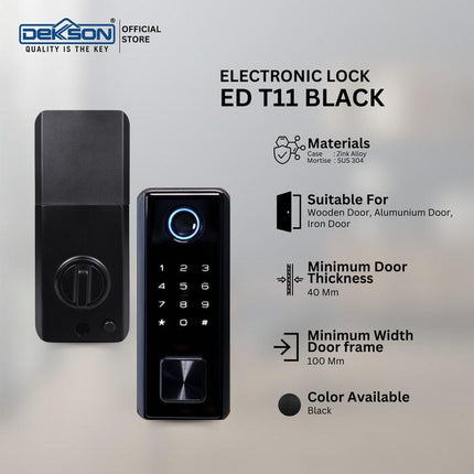 DEKKSON Electronic Deadlock ED T11 Fingerprint TTLock Kunci Pintu Digital Pintar Smart Lock