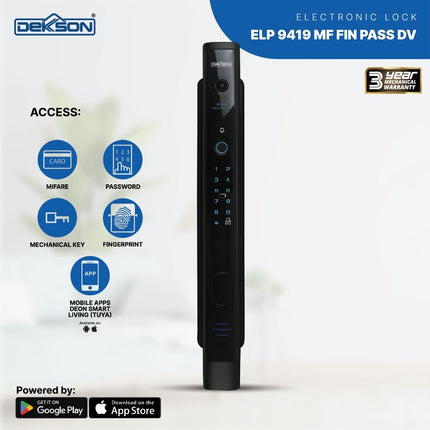 Smart Digital Lock Dekkson ELP 9419 MF FIN PASS DV Fingerprint Door View TUYA