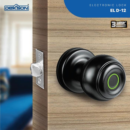 DEKKSON Electronic Lock Handle Pintu Bulat Kunci Sidik Jari D12