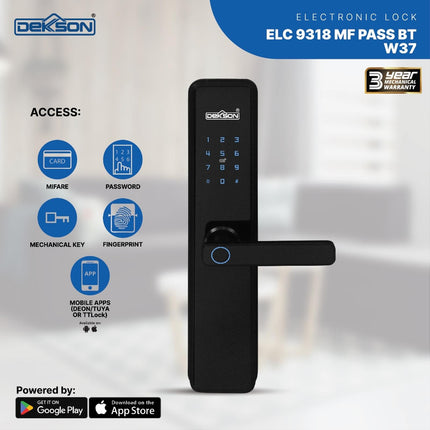 Smart DIgital Lock DEKKSON ELC 9318 MF PASS BT W37 TUYA Electronic Lock Kunci Digital