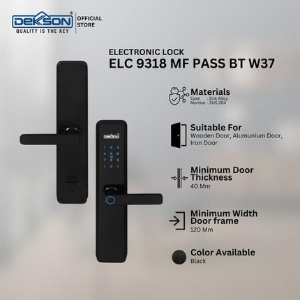 Smart DIgital Lock DEKKSON ELC 9318 MF PASS BT W37 TUYA Electronic Lock Kunci Digital