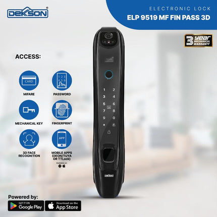 Electronic Lock Smart Digital Lock Dekkson ELP 9519 MF FIN PASS 3D