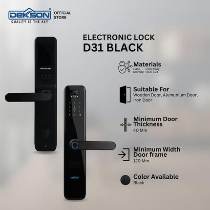 Smart Digital Lock DEKKSON EL D31 Electronic Lock Kunci Pintu Pintar Digital Smart Door Lock
