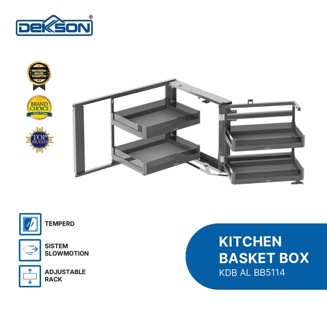 Kitchen Basket Box DEKKSON Rak Laci Dapur KDB AL BB5114 Aluminium Alloy 900mm-1000mm