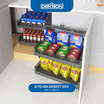 Kitchen Basket Box DEKKSON Rak Laci Dapur KDB AL BB5114 Aluminium Alloy 900mm-1000mm