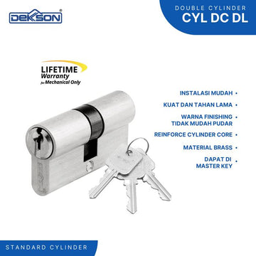 DEKKSON Silinder Kunci Pintu CYL DC DL 60MM SN Double Cylinder Standart Key