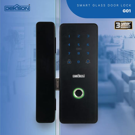 DEKKSON Smart Glass Door Kunci Pintu Kaca Digital G01 Black
