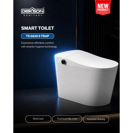 Toilet Smart Dekkson TS 6839 S TRAP White Kloset Duduk Pintar Automatic