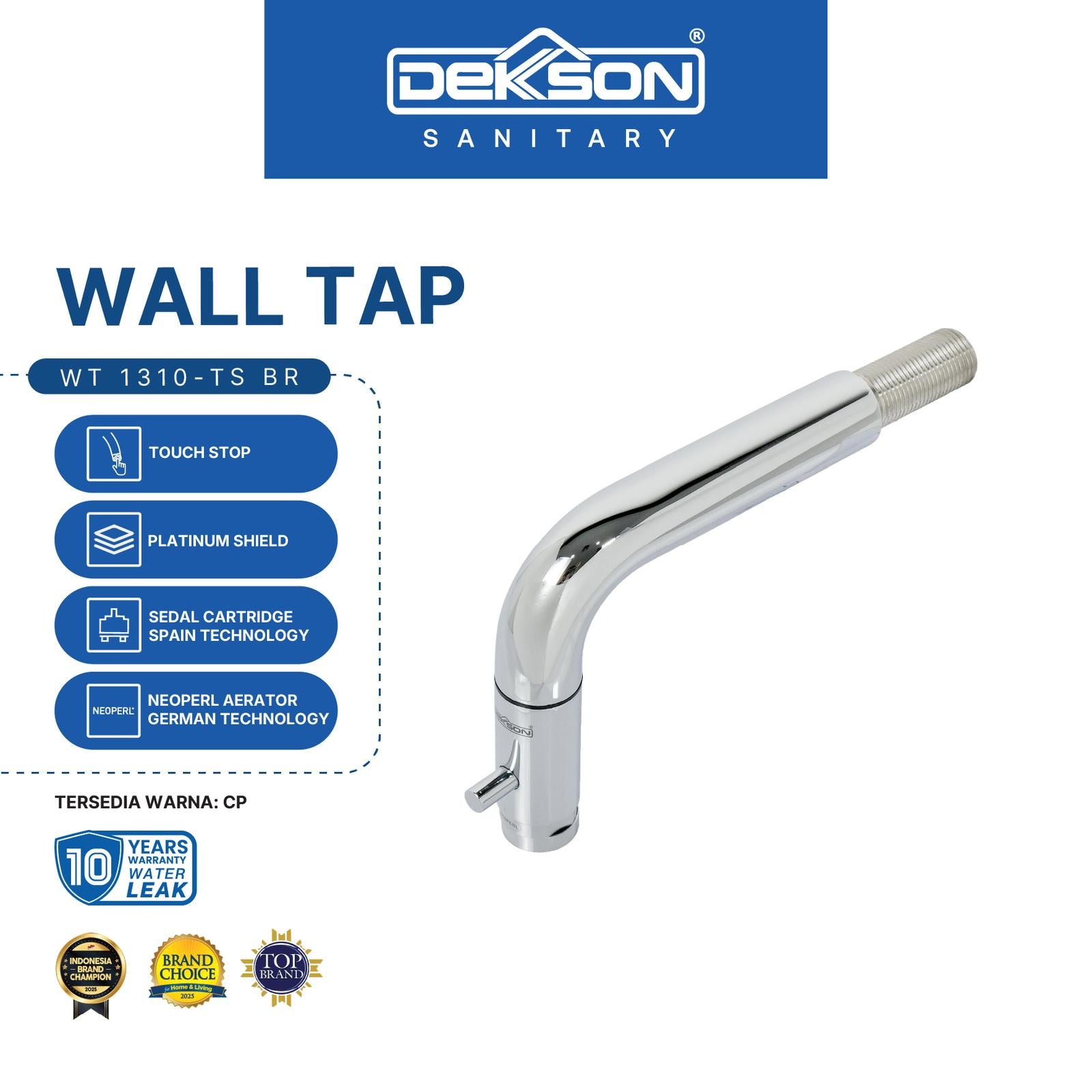 Keran Dinding Dekson Dekkson WT 1310 TS Wall Tap Touch Stop