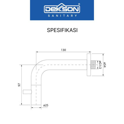 Keran Dinding Dekson Dekkson WT 1310 TS Wall Tap Touch Stop