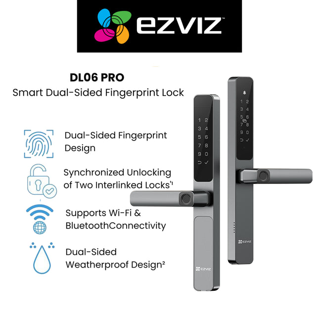 Smart Lock Ezviz DL06 PRO Smart Dual-Sided Fingerprint Lock Double Protection Twice The Convenience Digital Lock Home