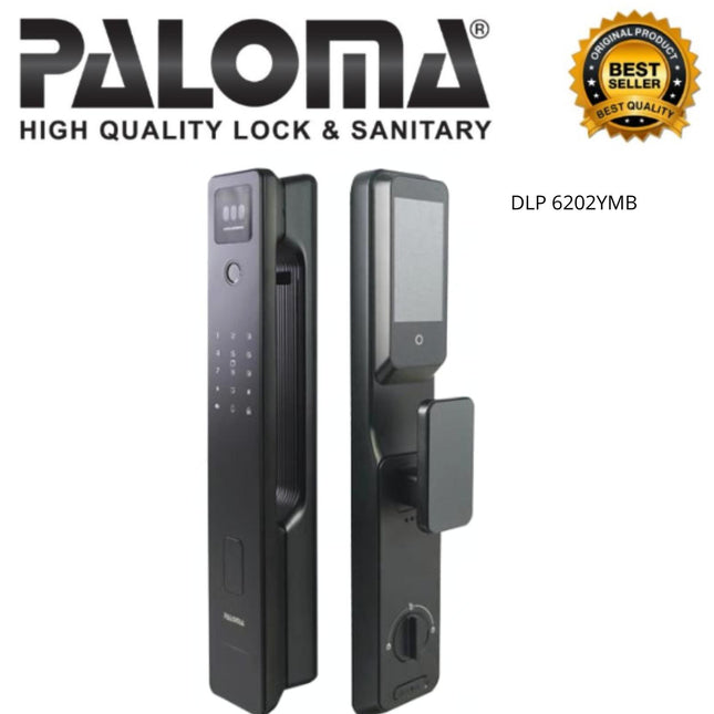 Digital Lock Paloma DLP 6202YMB dengan Sensor Wajah & Telapak Tangan Kode PIN Kartu RFID Mifare 13.56 MHz untuk Rumah & Kantor