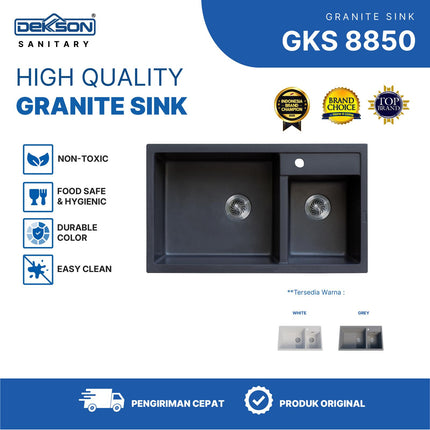 Kitchen Sink Granit Dekkson Sink Dapur Dekson Anti Gores & Tahan Panas GKS 8850